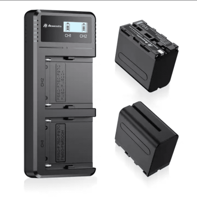 Powerextra Sony NP F Battery and Charger Li-ion Rechargeable 7.4V 8800mAh Digital Batteries For Sony NP-F550 570 750 770 970 960 975